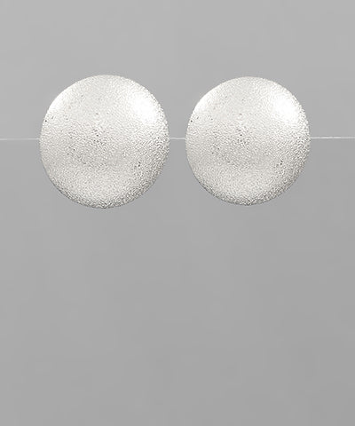 Textured dome clip earrings