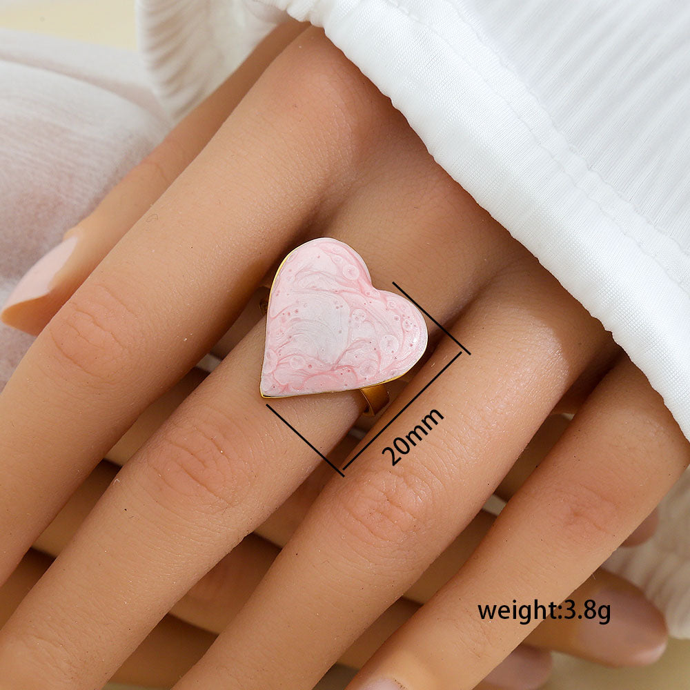 Heart adjustable ring