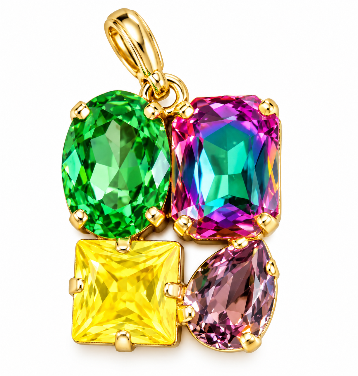 Austrian 4 stone gold plated charms.