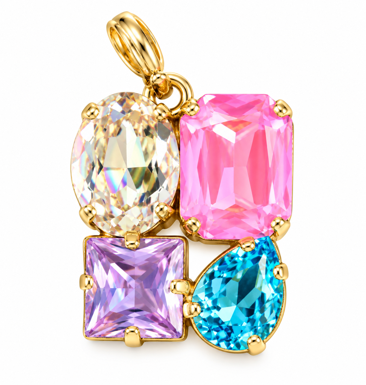 Austrian 4 stone gold plated charms.