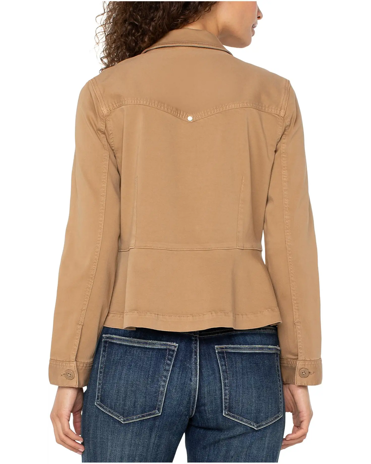 Tucker jacket w/ peplum hem