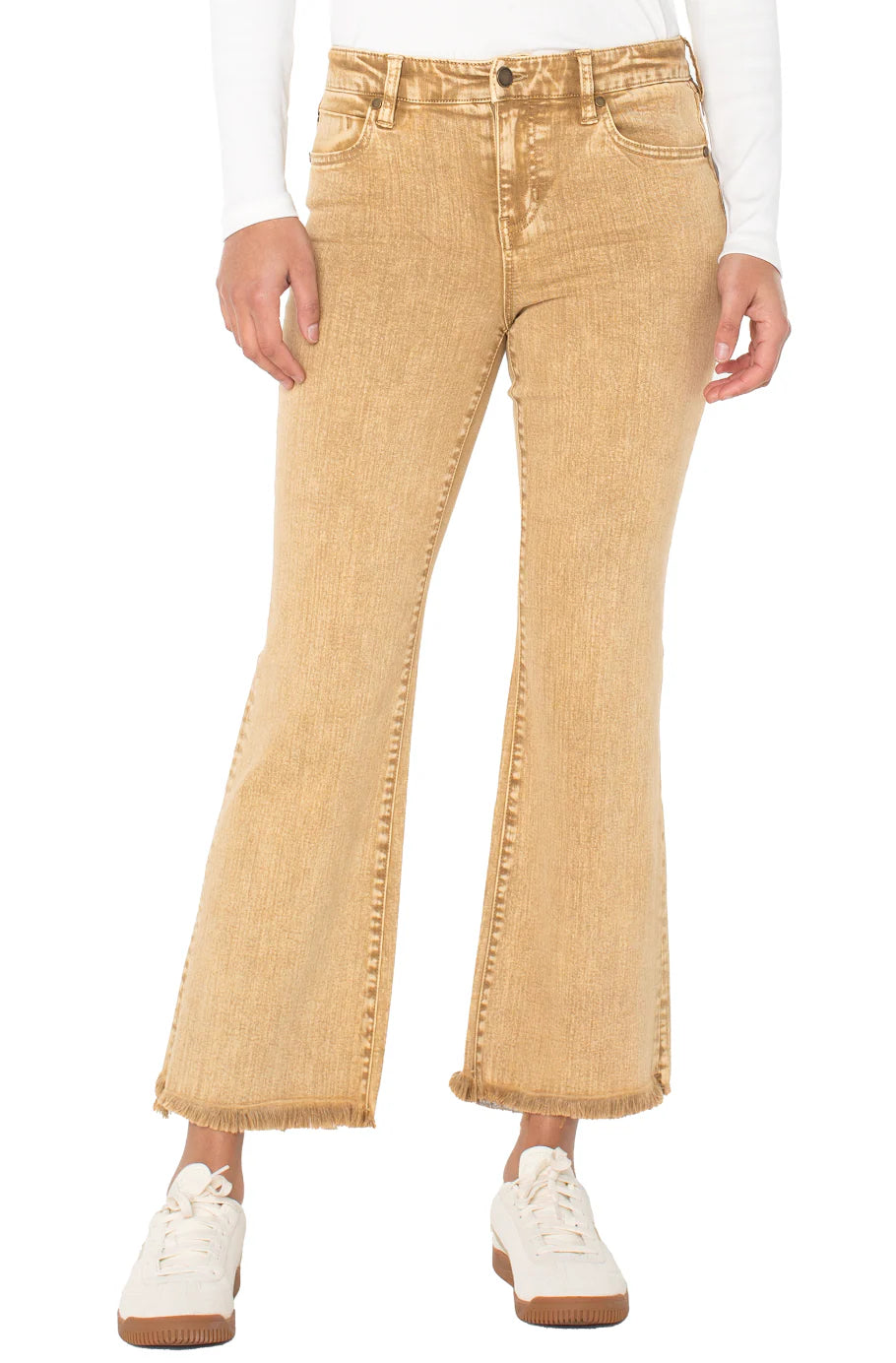 Liverpool Hannah Frayed Hem Cropped Flare Leg Jeans