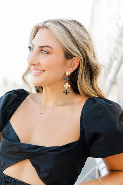 Taylor Shaye triple fleur de lis earring