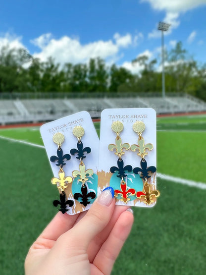 Taylor Shaye triple fleur de lis earring