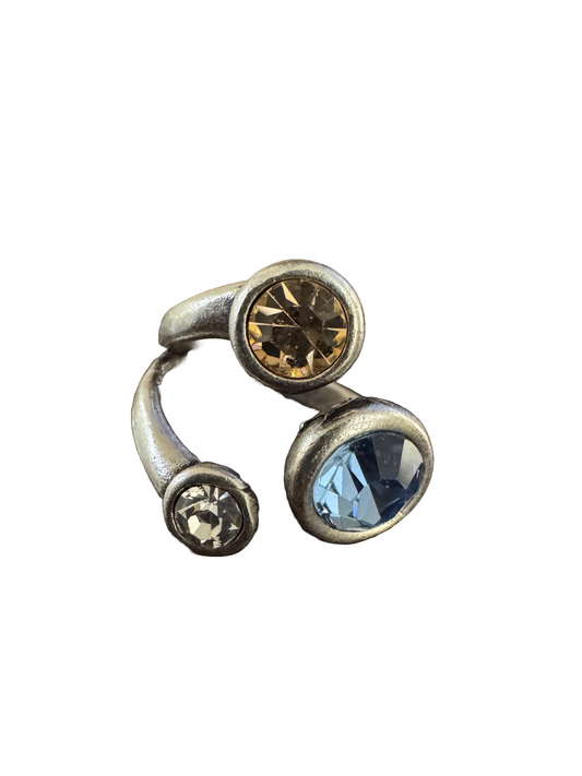 Sterling silver 3 stone adjustable rings