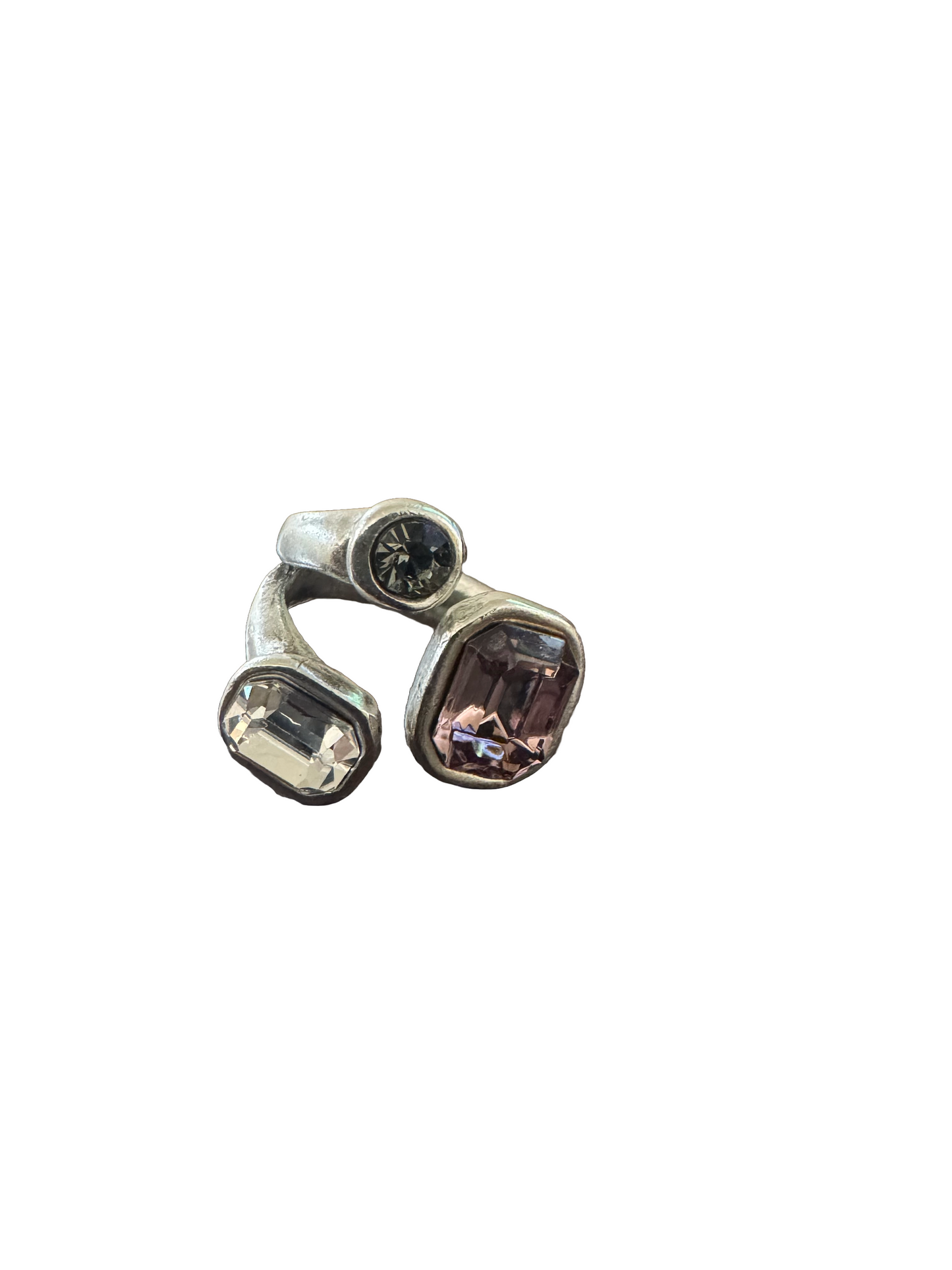 Sterling silver 3 stone adjustable rings