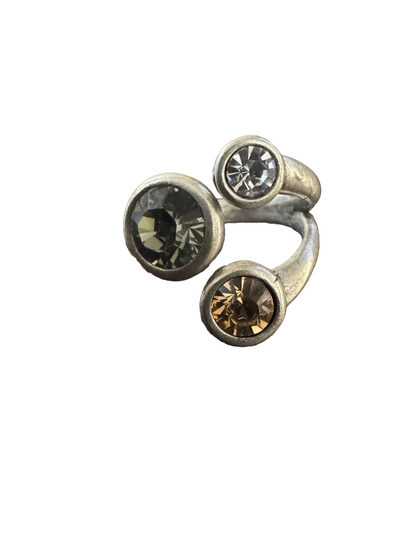 Sterling silver 3 stone adjustable rings