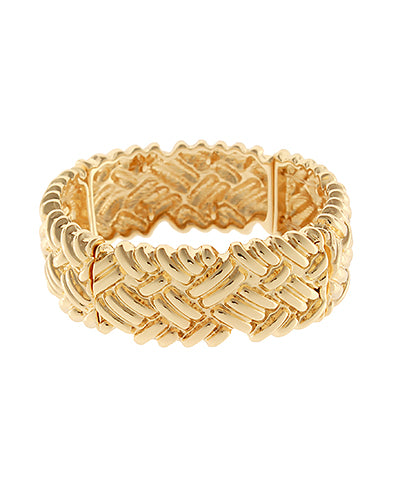 Wide pattern stretch bracelet