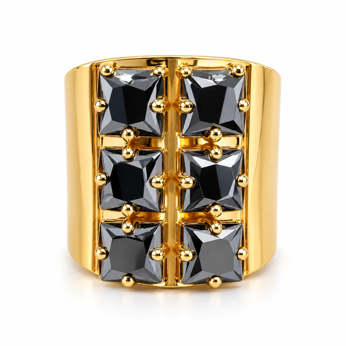 Gold Plated Dressed To Dazzle Adjustable Ring