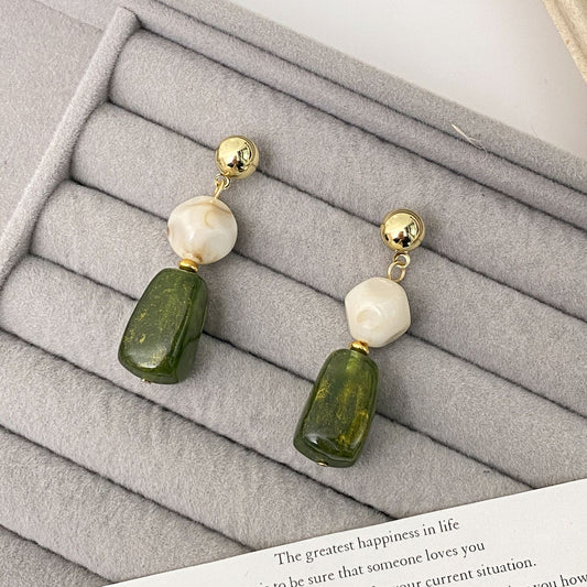 Stone drop earrings