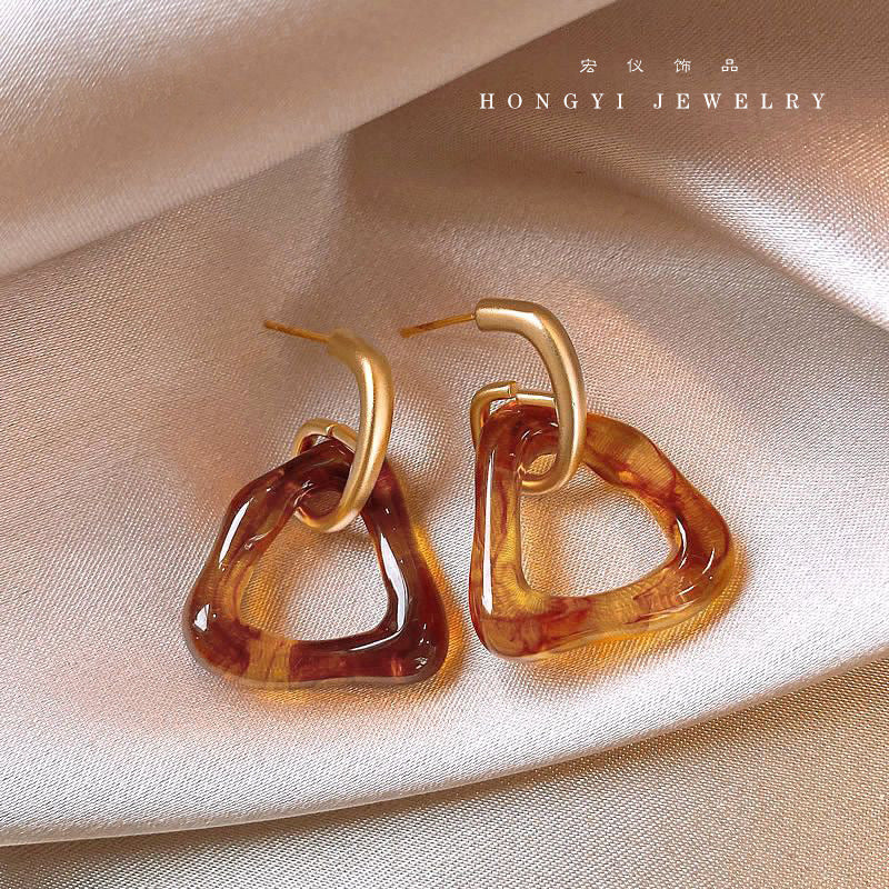 Triangle tortoise earrings