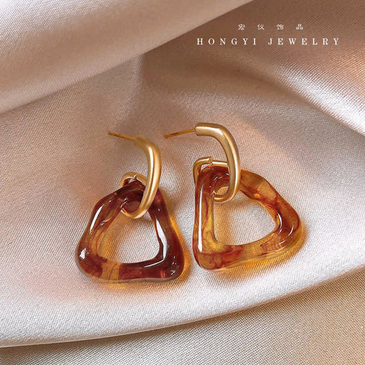 Triangle tortoise earrings