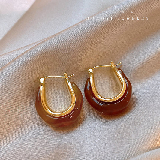 Tortoise hoop earrings