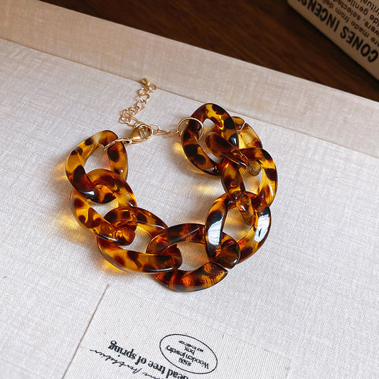 Leopard acrylic necklace/bracelet set