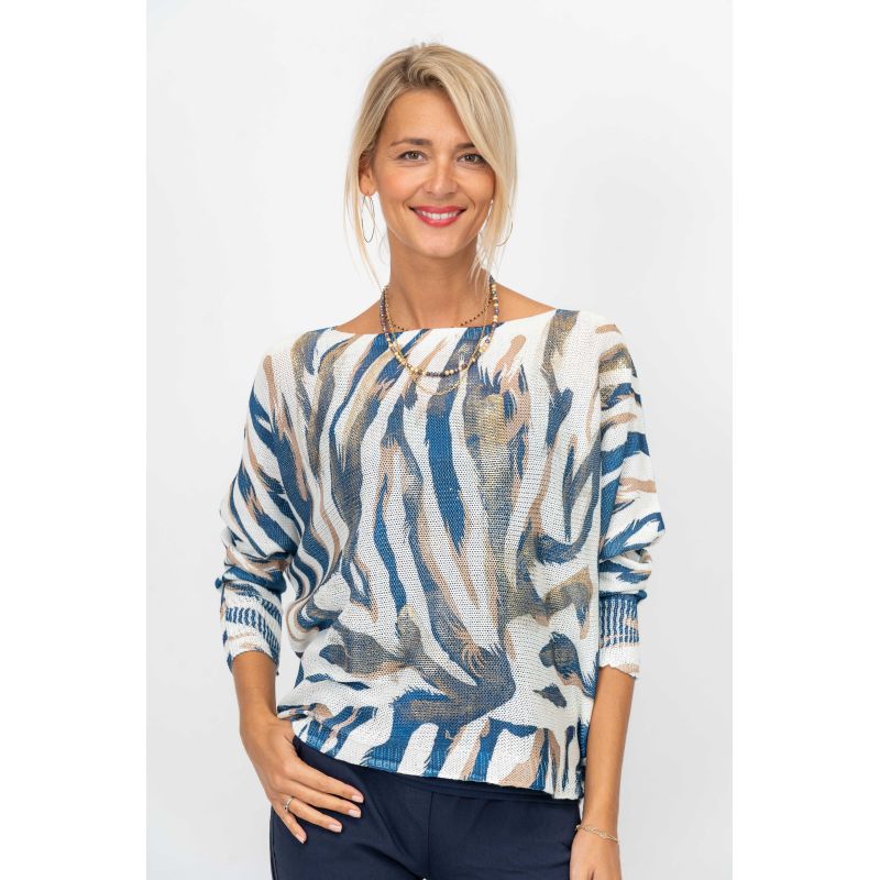 One Size Italian Zebra Batwing top