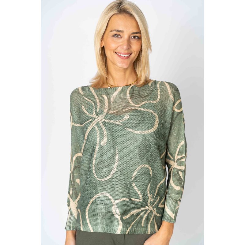 One Size Italian Flowers Printed top