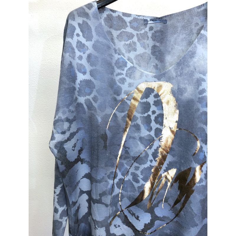 One Size Italian Cheetah Day top