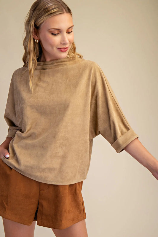 Luxe suede dolman top
