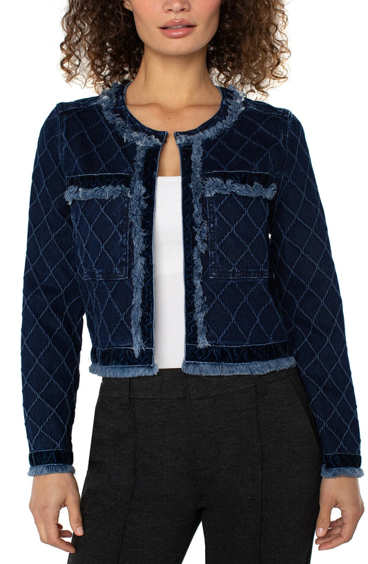 Liverpool Fray Edge Jacket w/velvet trim