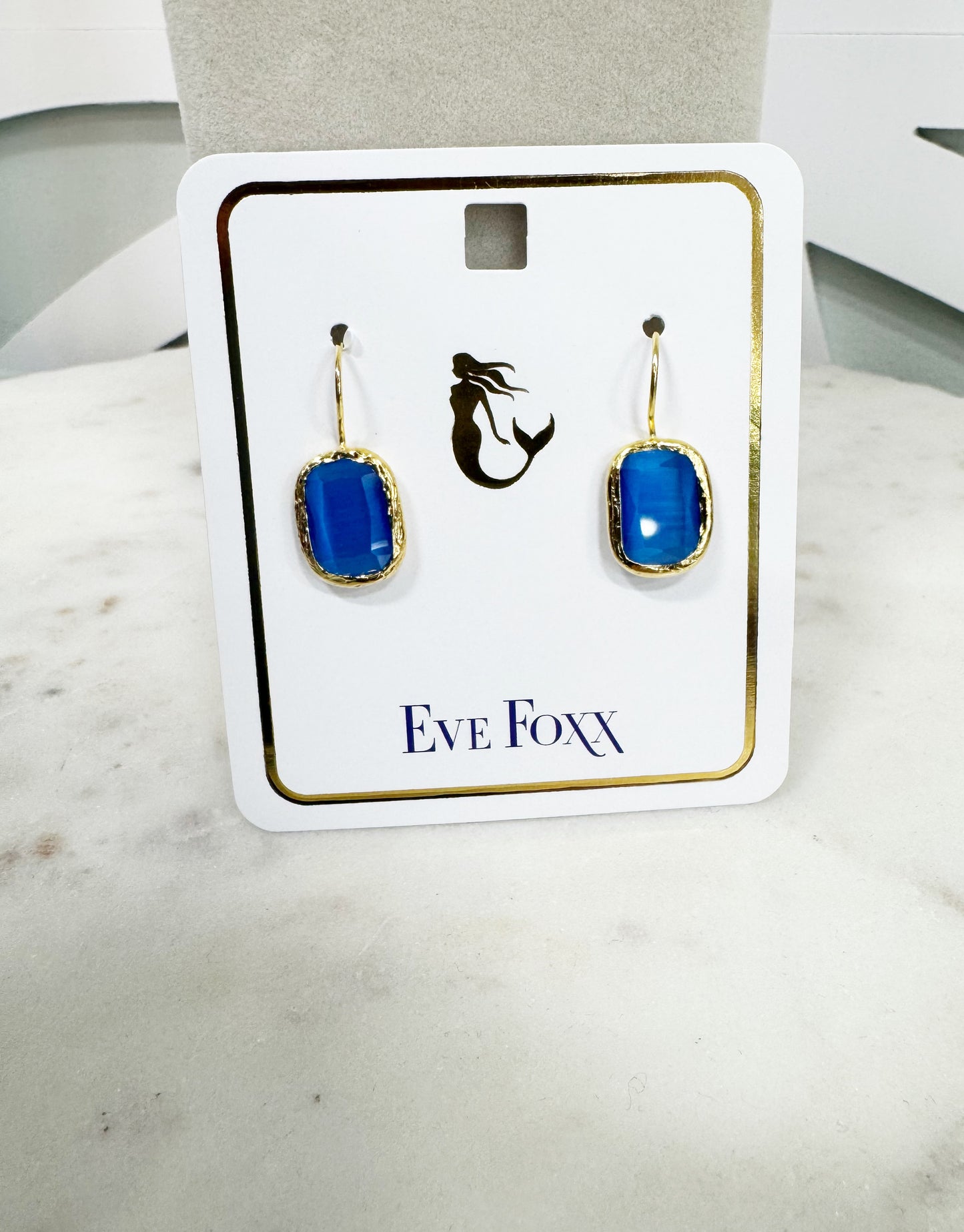 Gold plated stone earrings