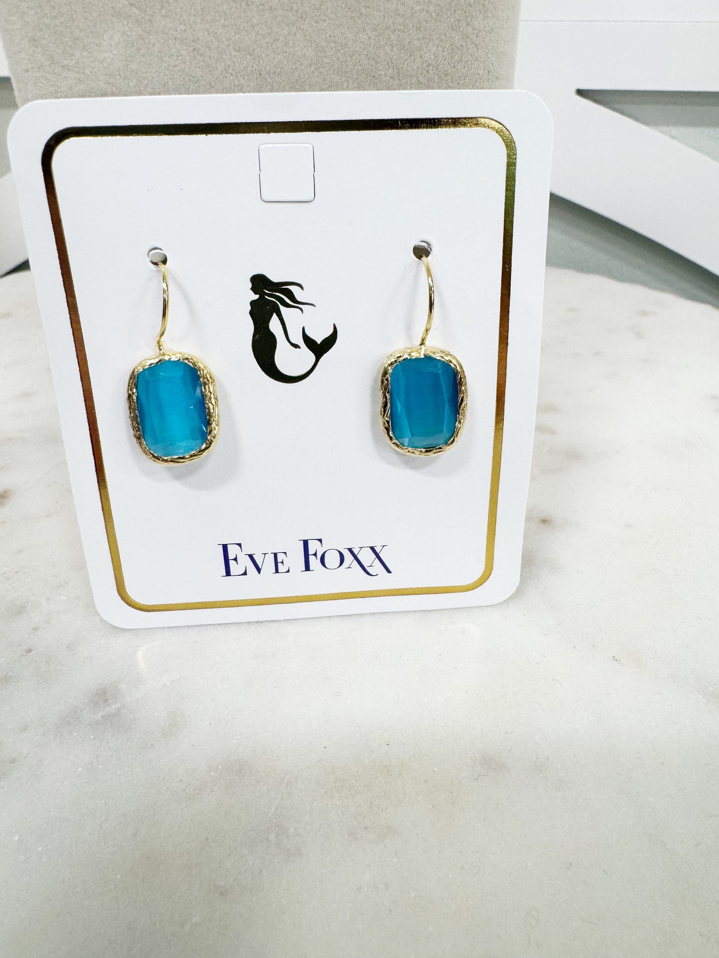 Gold plated stone earrings