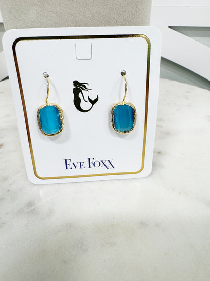 Gold plated stone earrings