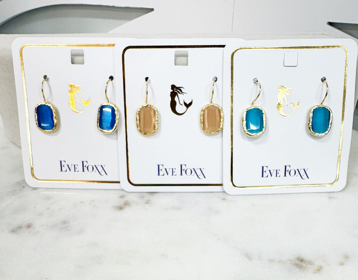 Gold plated stone earrings