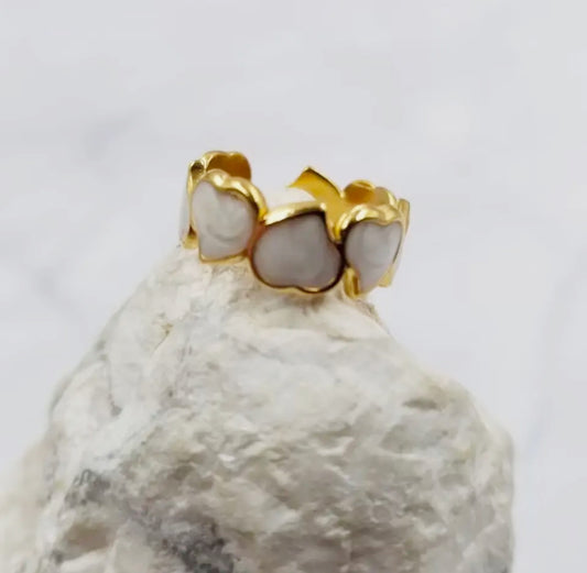 Enamel Heart Ring adjustable