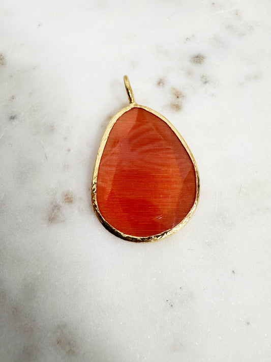 Gold plated stone pendant necklaces