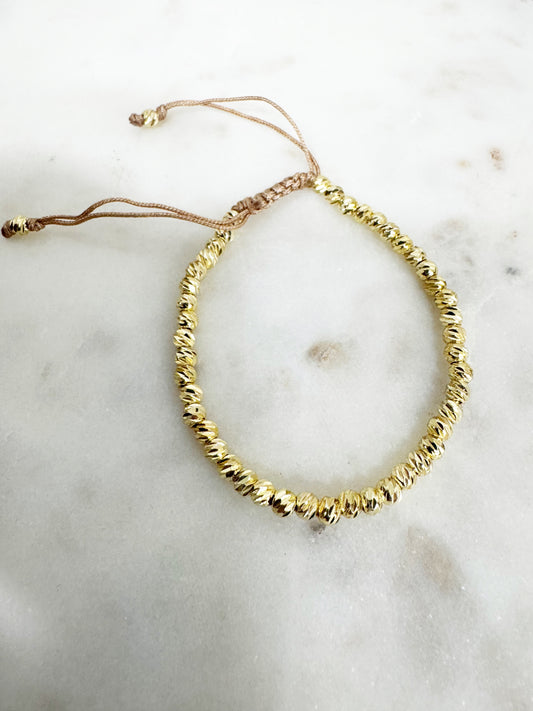 Gold plated gold knot adjustable bracelet