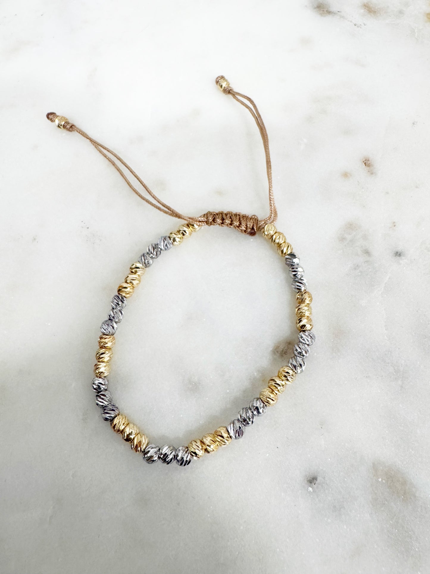 Gold plated gold knot adjustable bracelet