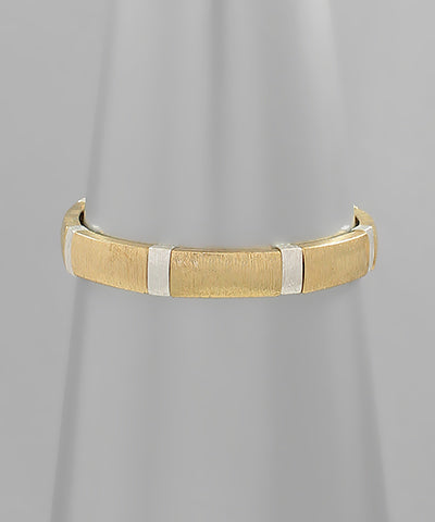 Mixed metal stretch bracelet