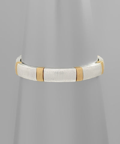 Mixed metal stretch bracelet