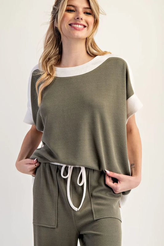 Carolyn color block top
