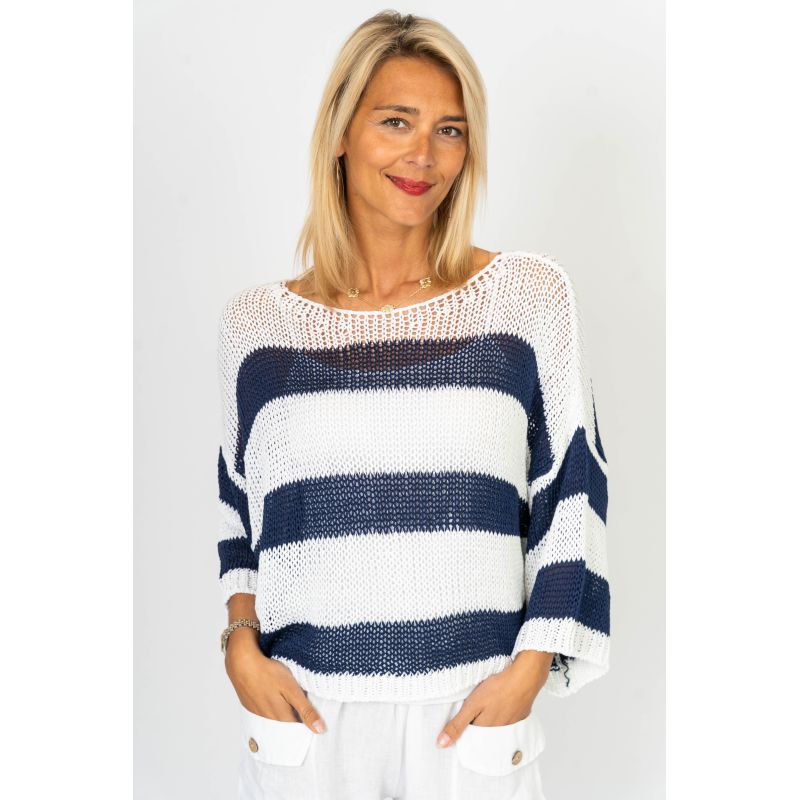 Italian striped knit top