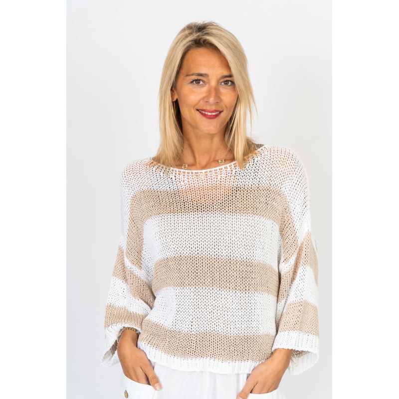 Italian striped knit top