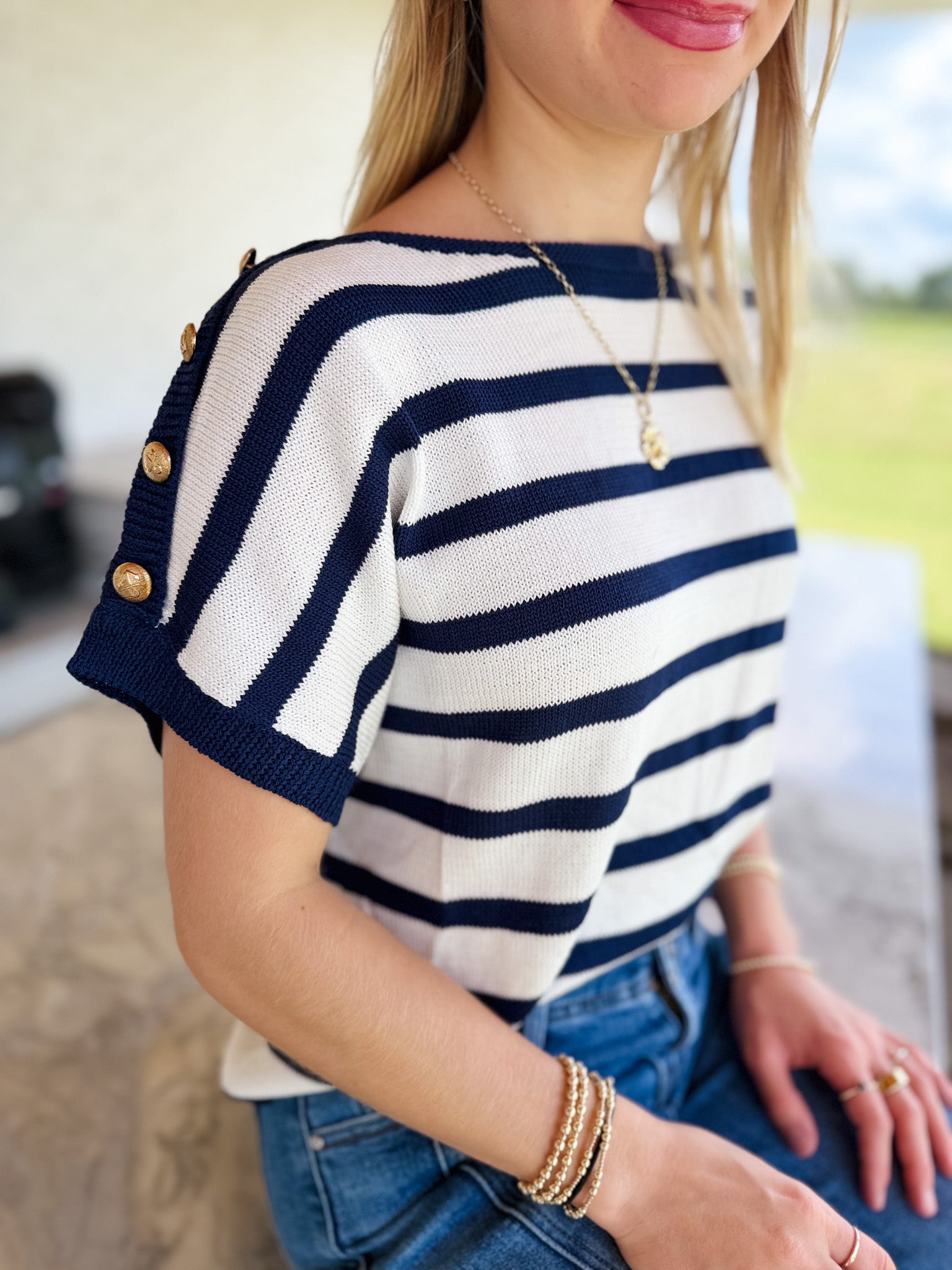 Anchors Away Striped Sweater Top ⚓✨