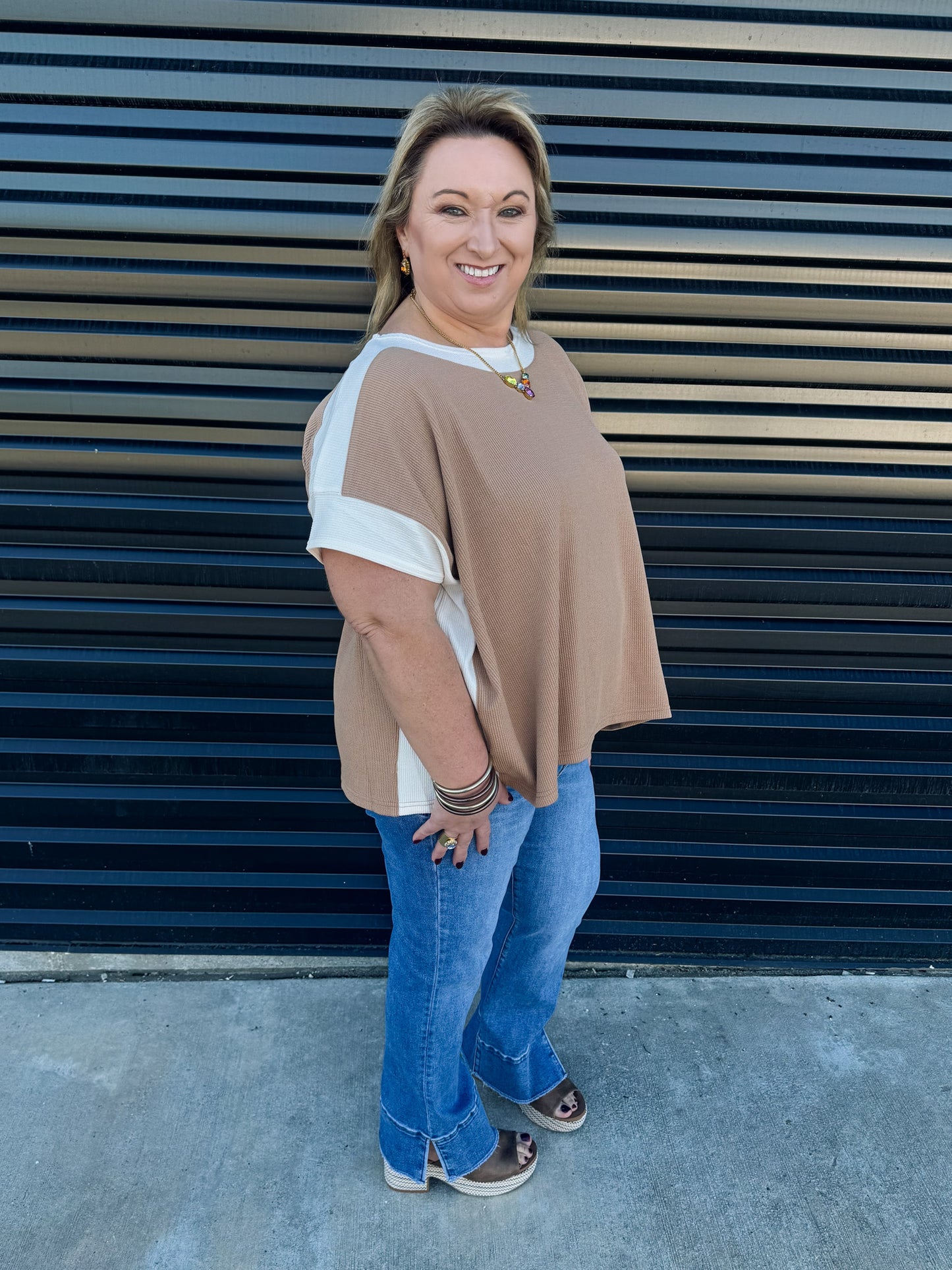 Carolyn color block top