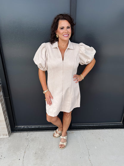 THML Barely Bold Suede Dress