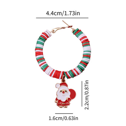 Christmas Soft Clay Hoop Earrings