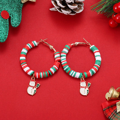 Christmas Soft Clay Hoop Earrings