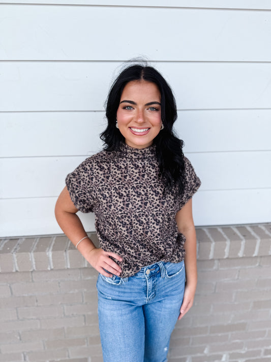 Cappuccino Mock Neck Top