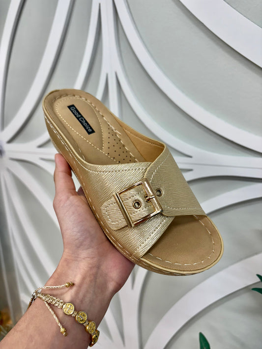 GC Justina Gold Sandals