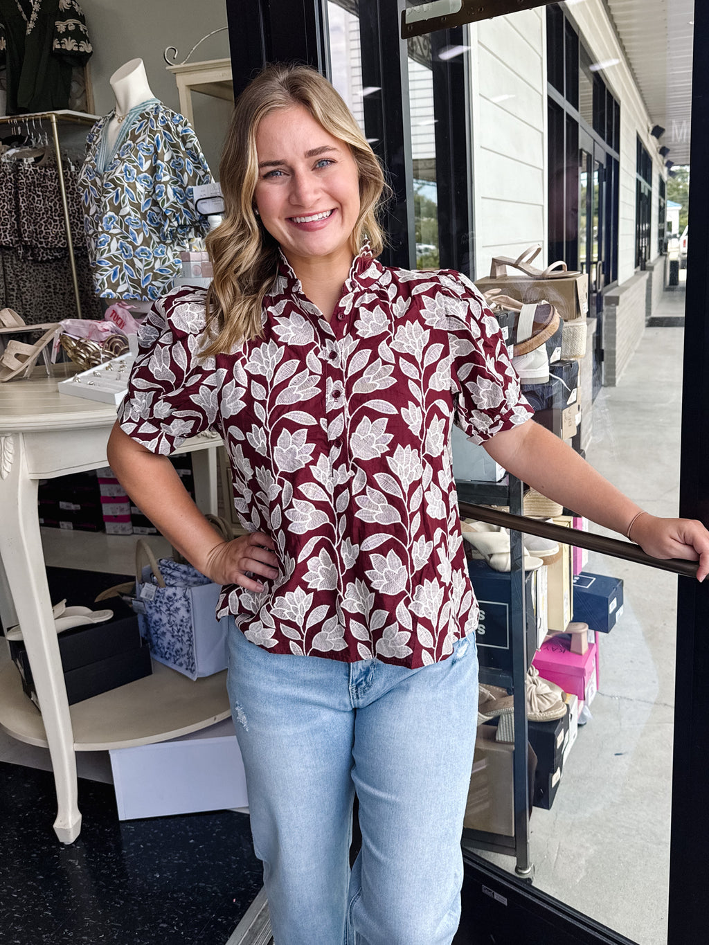 Wrenly Orchid Floral Top!