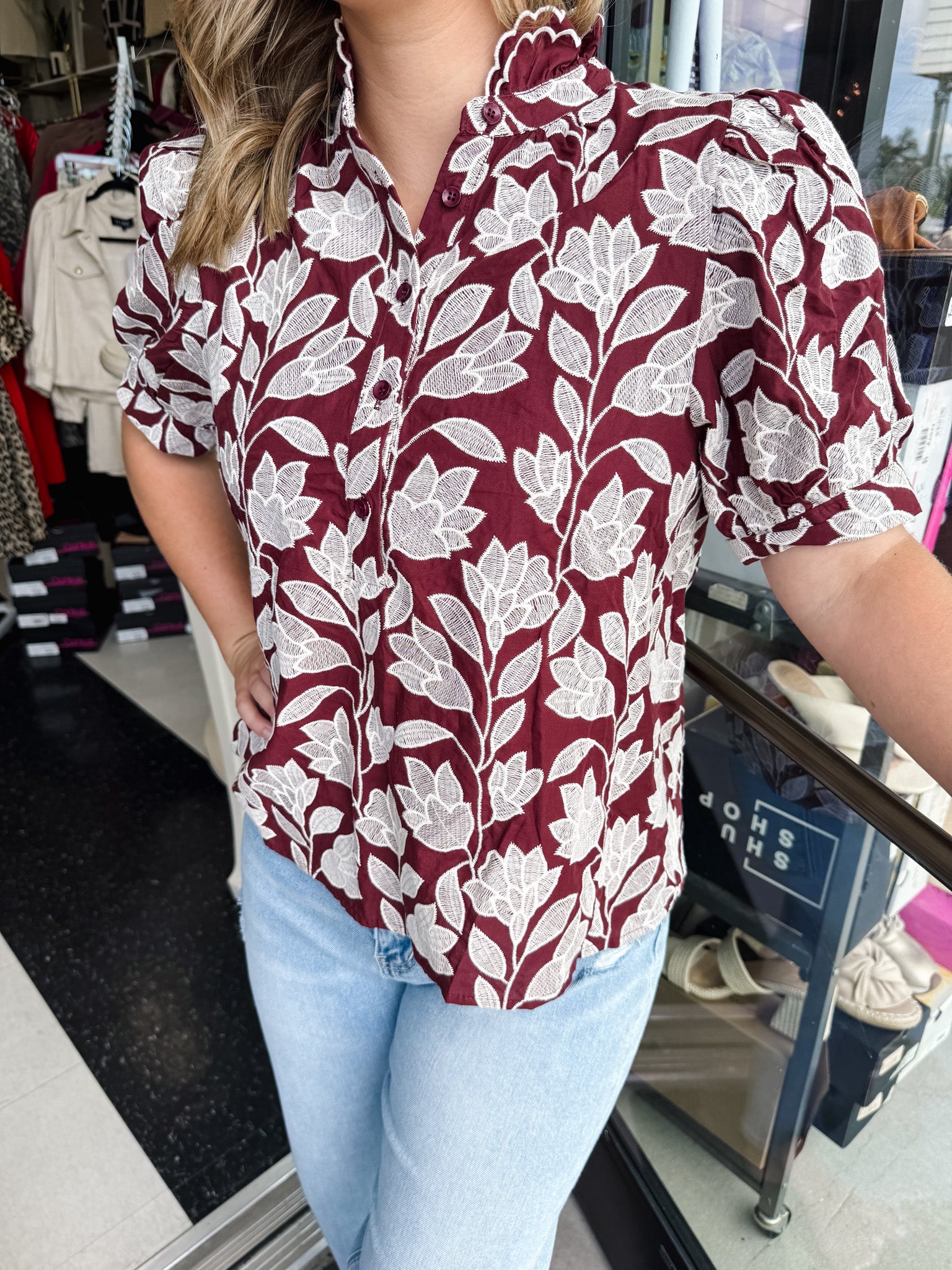 Wrenly Orchid Floral Top!