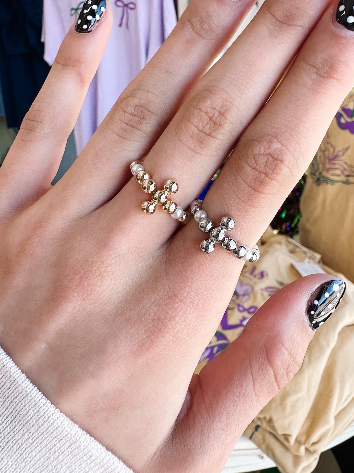 Pearl Cross Ring