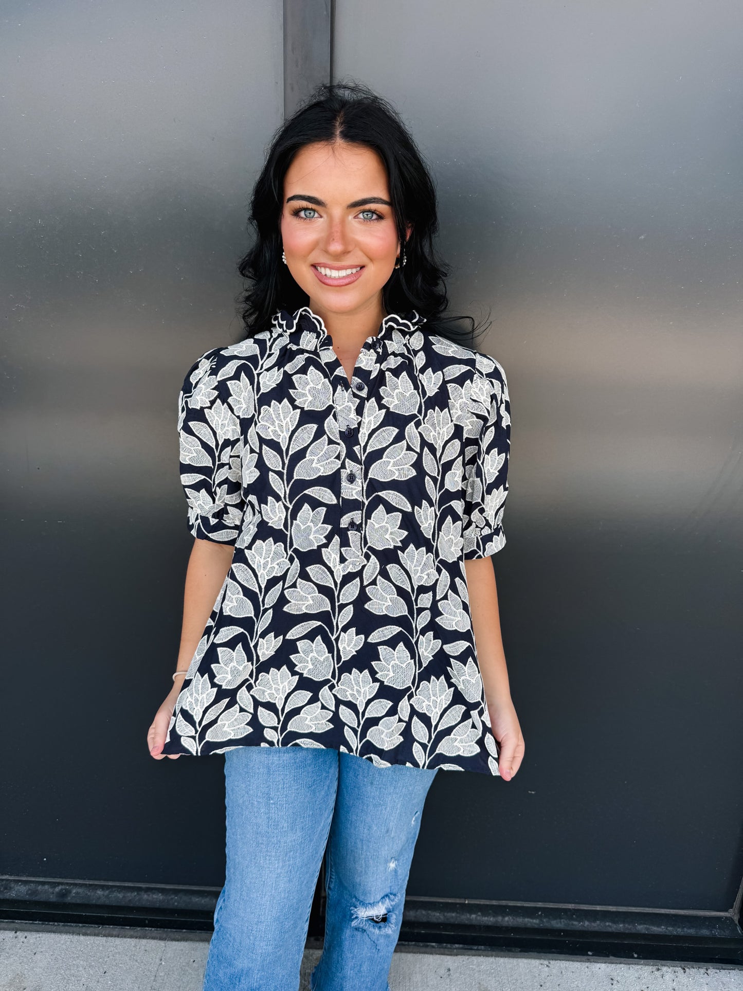 Wrenly Orchid Floral Top
