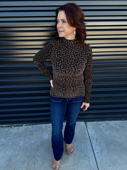 Choco Leopard Long Sleeve Top