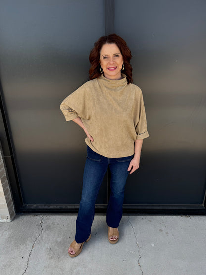 Luxe suede dolman top