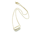 Necklace with a cylindrical pendant on a white background